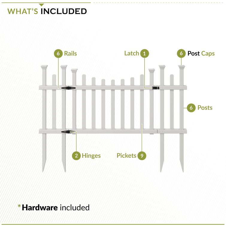 Madison Vinyl Gate Kit with Fence Wings